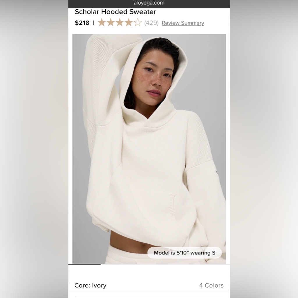 Alo Yoga Women's Scholar Hooded Sweater In Ivory